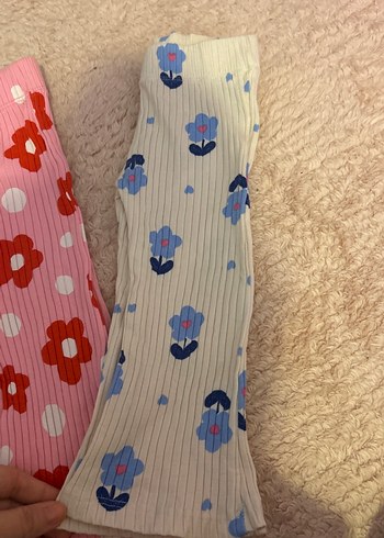 Çiçek Desenli Kız Çocuk Triko Tayt pantolon. 1,5 yaş - Görsel 2