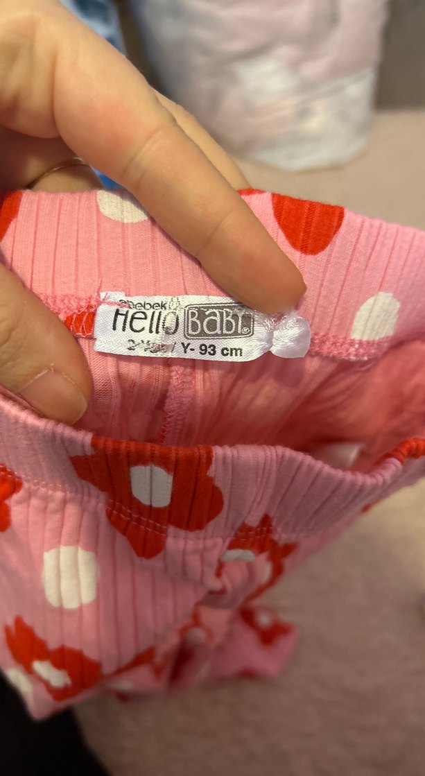 Çiçek Desenli Kız Çocuk Triko Tayt pantolon. 1,5 yaş - Görsel 5