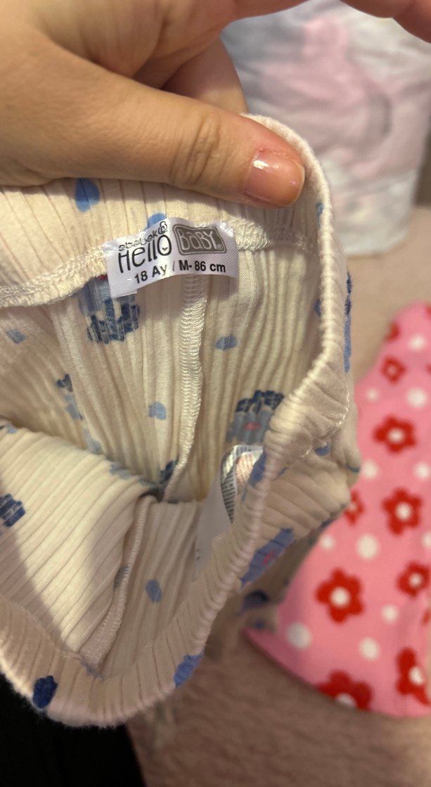 Çiçek Desenli Kız Çocuk Triko Tayt pantolon. 1,5 yaş - Görsel 4