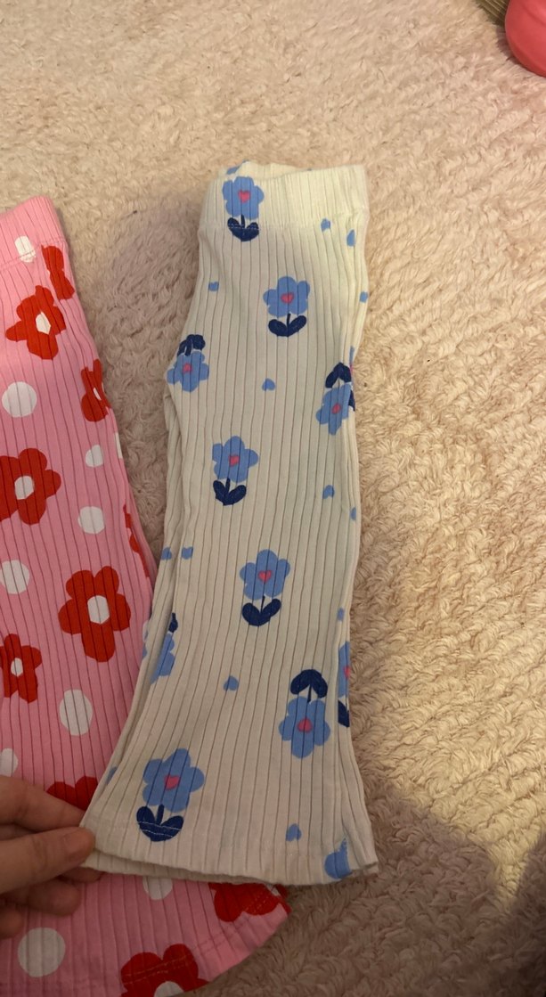 Çiçek Desenli Kız Çocuk Triko Tayt pantolon. 1,5 yaş - Görsel 2