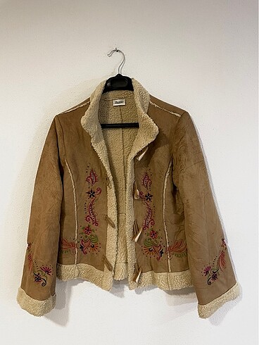 Vintage Oversize Italy Nubuk Napa Mont Kürklü Biker