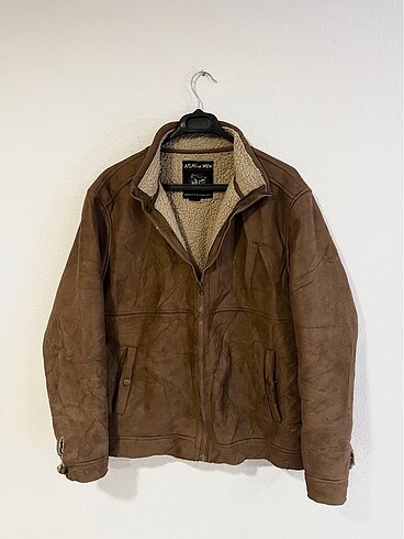 Vintage Oversize Italy Nubuk Napa Mont Kürklü Biker