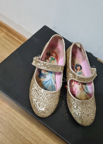 Kız Çocuk Altın Renkli Simli Babet Ayakkabı - Görsel 3