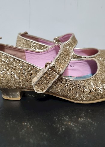 Kız Çocuk Altın Renkli Simli Babet Ayakkabı - Görsel 4