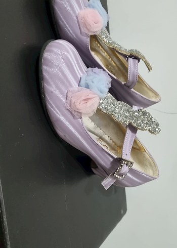 Kız Çocuk Mor Çiçekli Tokalı Babet - Görsel 4