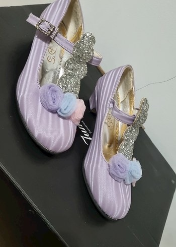 Kız Çocuk Mor Çiçekli Tokalı Babet - Görsel 3