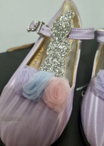 Kız Çocuk Mor Çiçekli Tokalı Babet - Görsel 7