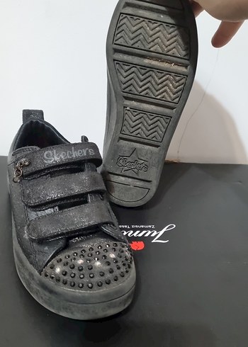 Kız Çocuk Siyah Desenli Tokalı Sneaker - Görsel 4