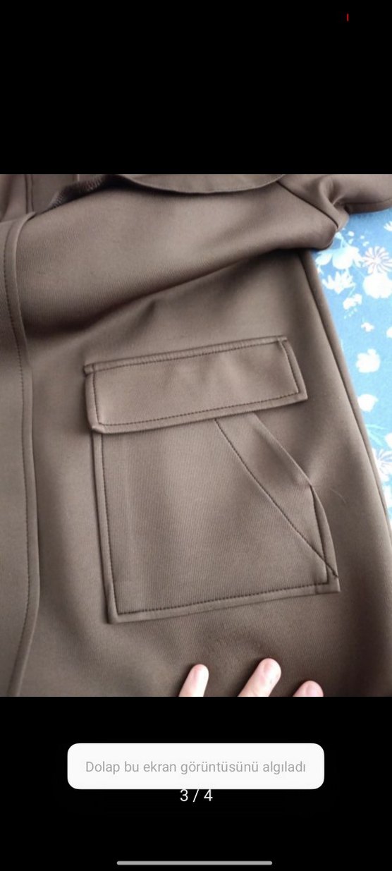 Düğmeli Uzun Kahverengi Kadın Kaban - Görsel 3