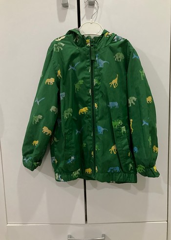 Çocuklar için Yeşil Baskılı Yağmurluk - Görsel 2