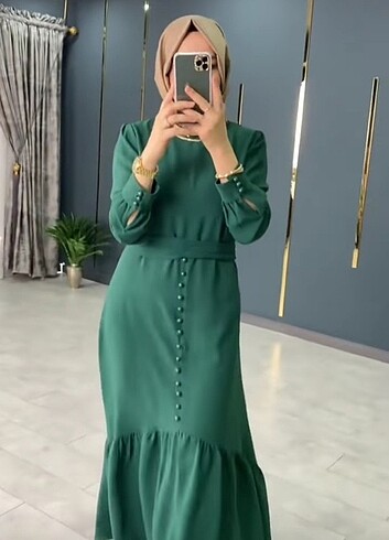 Yeşil uzun elbise 