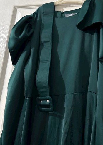 Yeşil Uzun Drapeli Kadın Elbise - Görsel 3