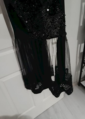 Zara Siyah Uzun Kollu Gotik Kadın Sabahlık