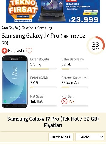 Samsung j7 pro 3/32 GB 