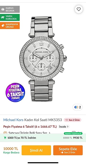Orjinal Michael kors saat