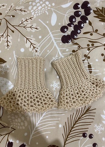 Bej Örgü Kadın Eldiven - Görsel 5