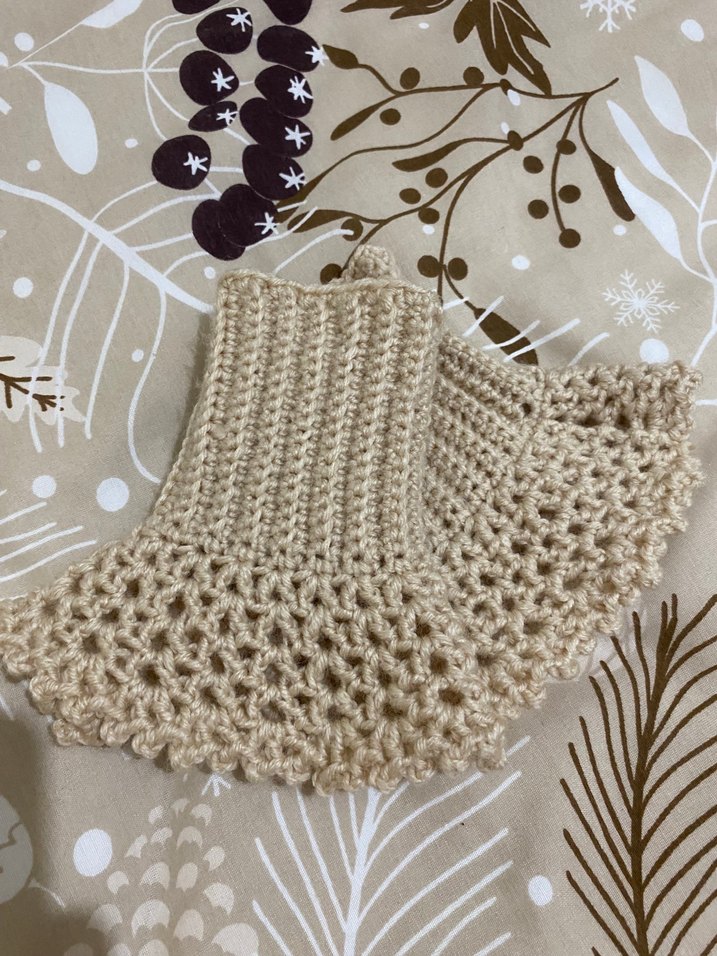 Bej Örgü Kadın Eldiven - Görsel 2