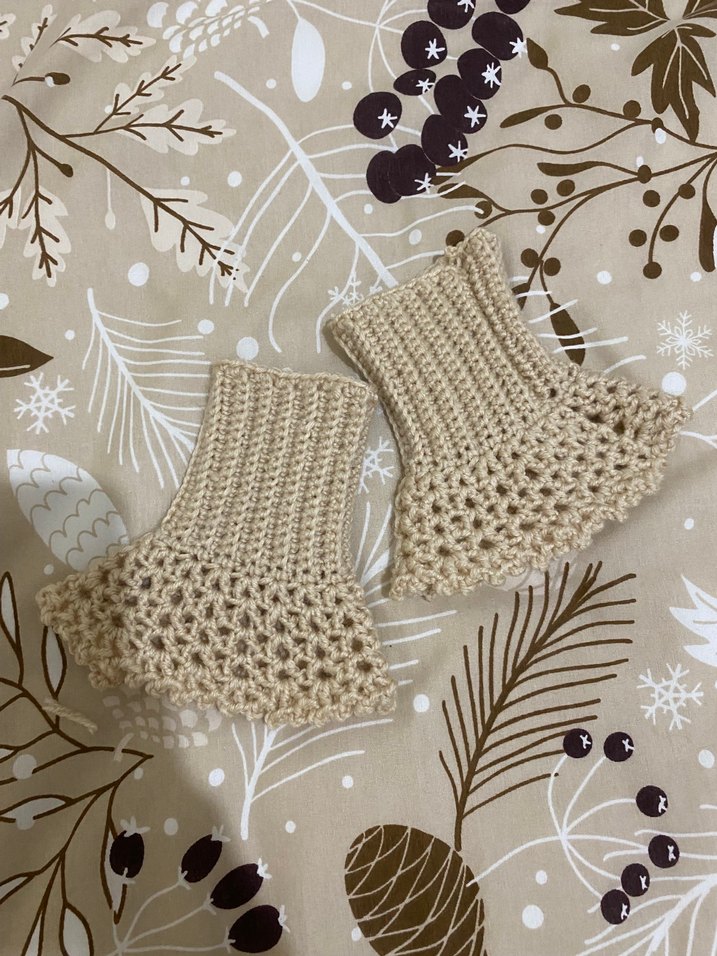 Bej Örgü Kadın Eldiven - Görsel 3