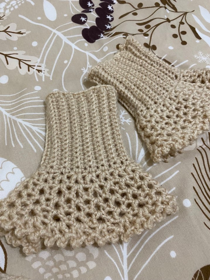 Bej Örgü Kadın Eldiven - Görsel 4