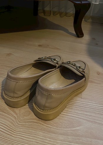 Bej Kadın Deri Stiletto Tokalı Loafer - Görsel 3