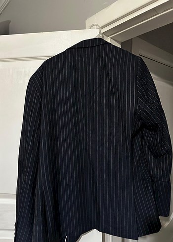 Çizgili Lacivert Erkek Takım Elbise - Görsel 3