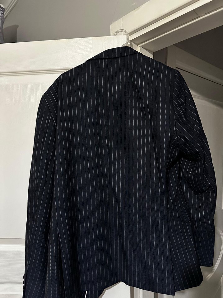 Çizgili Lacivert Erkek Takım Elbise - Görsel 3