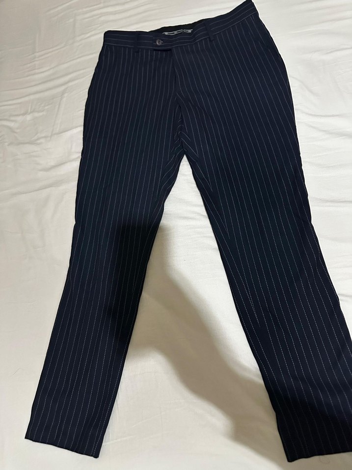 Çizgili Lacivert Erkek Takım Elbise - Görsel 4