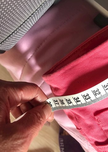 Kadın Parlak Pembe Kemerli Kumaş Pantolon - Görsel 3