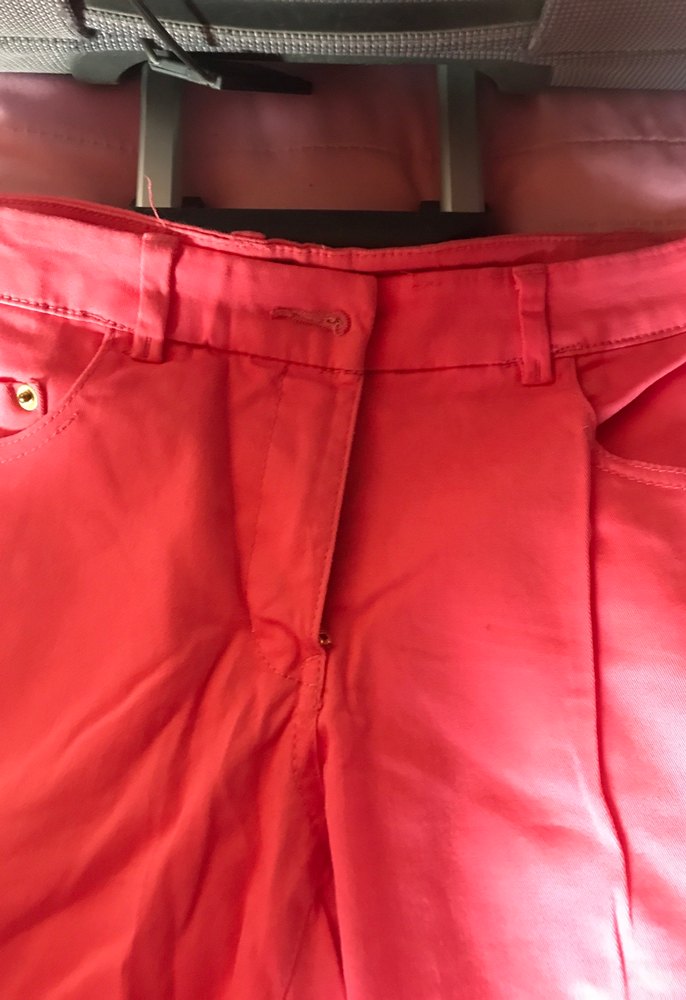 Kadın Parlak Pembe Kemerli Kumaş Pantolon - Görsel 4