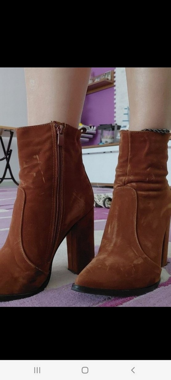 Süet Topuklu Kadın Bot - Görsel 3