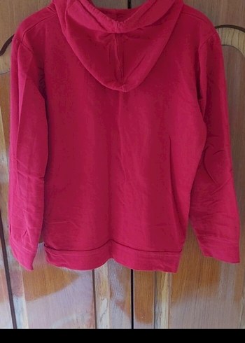 Kırmızı Kapüşonlu Kadın Sweatshirt - Görsel 3