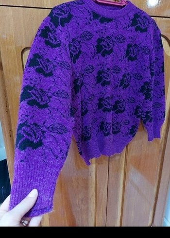 Mor Örgü Kadın Kazak Uzun Kollu - Görsel 5