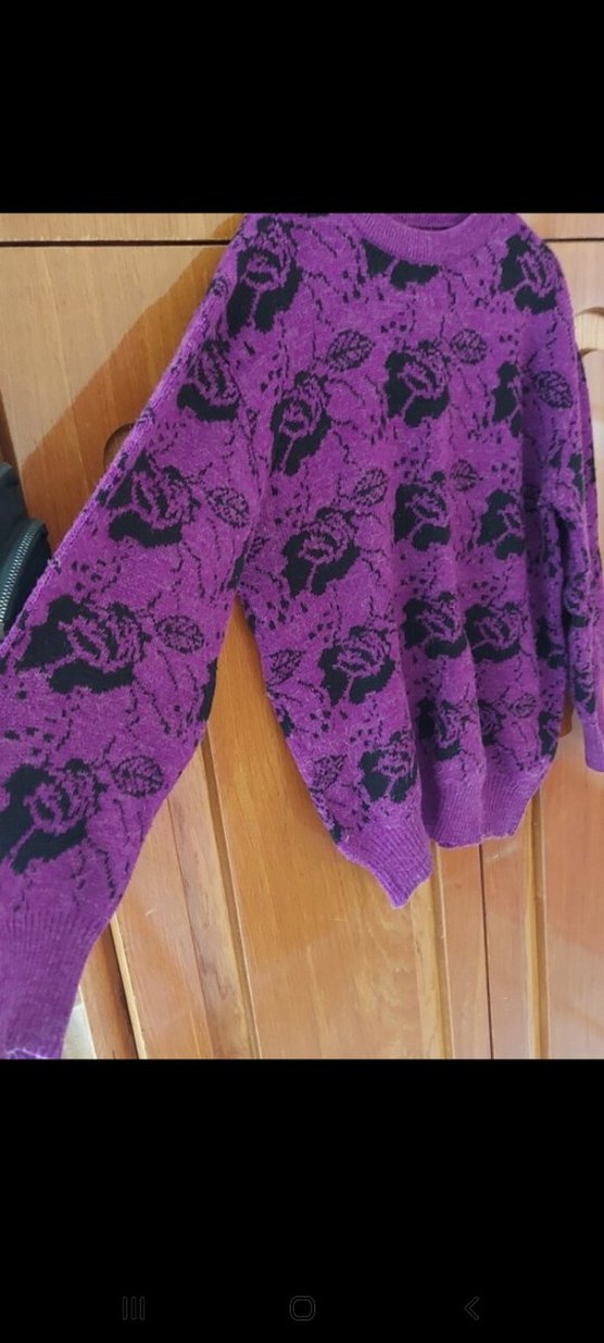 Mor Örgü Kadın Kazak Uzun Kollu - Görsel 2