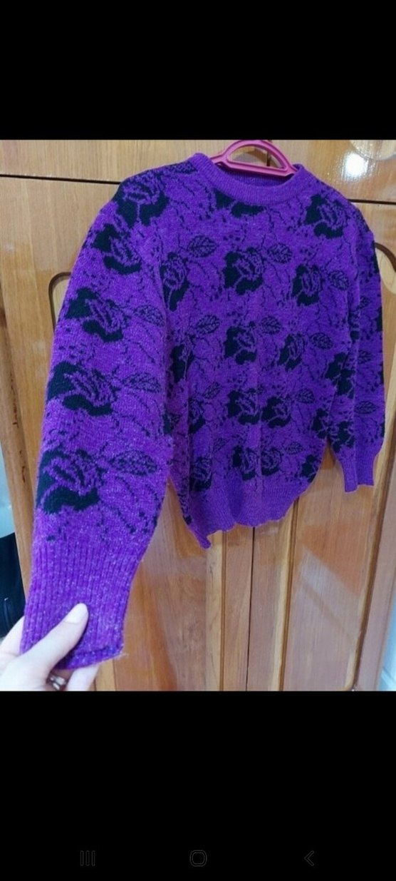 Mor Örgü Kadın Kazak Uzun Kollu - Görsel 5