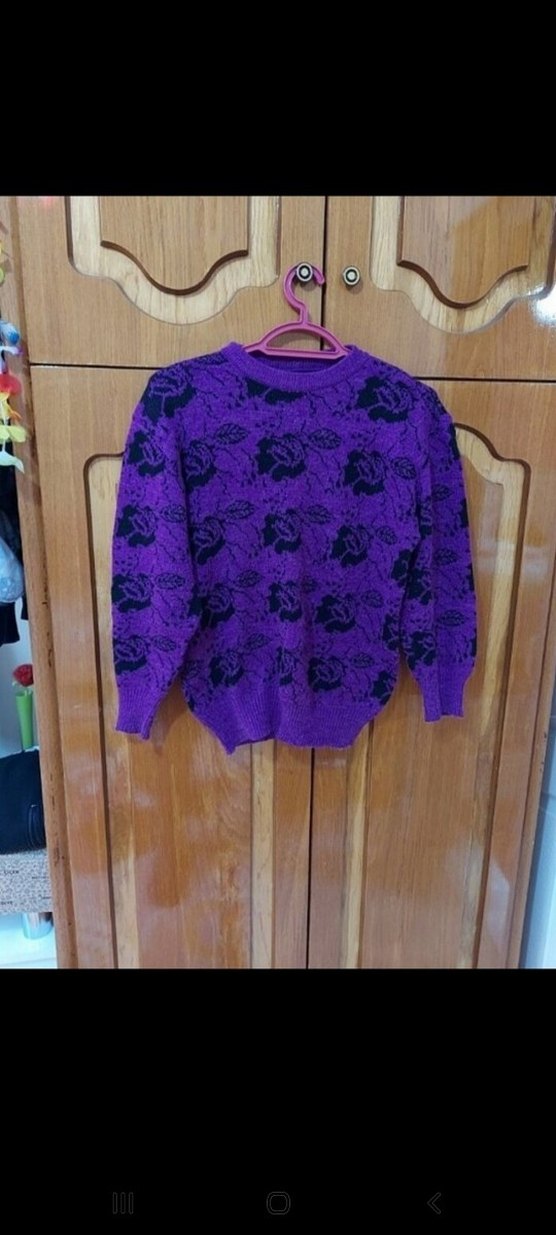 Mor Örgü Kadın Kazak Uzun Kollu - Görsel 4