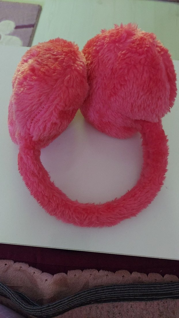 Pembe Peluş Kulaklık - Görsel 2