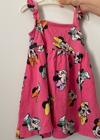 Kız Çocuk Pembe Renkli Pop Art Elbise