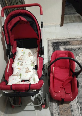 Diğer Kırmızı ve Gri Bebek Arabası