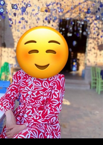 38 Beden Bohem Tarz Uzun Kırmızı Desenli Elbise