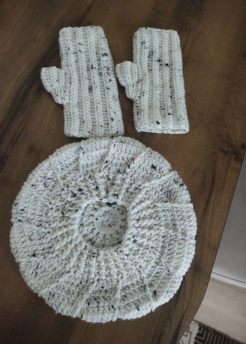 Bohem Tarzı Beyaz Örgü Eldiven - Görsel 10