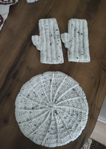 Bohem Tarzı Beyaz Örgü Eldiven - Görsel 9