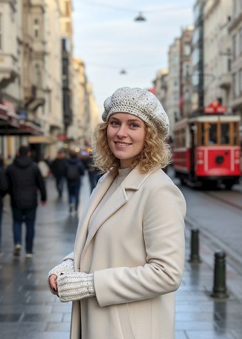 Bohem Tarzı Beyaz Örgü Eldiven - Görsel 5