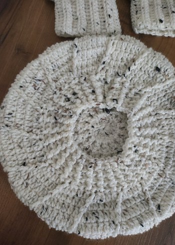 Bohem Tarzı Beyaz Örgü Eldiven - Görsel 6