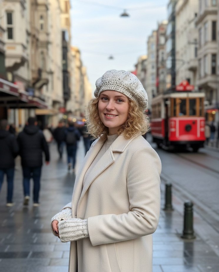 Bohem Tarzı Beyaz Örgü Eldiven - Görsel 5