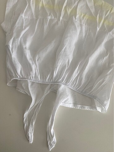 9 Yaş Beden beyaz Renk Koton Crop Gömlek (9-10yaş)