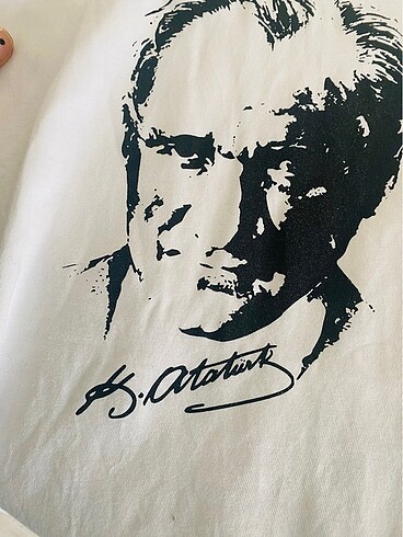 13-14 Yaş Beden beyaz Renk Atatürk Tshirt (13-14yaş)
