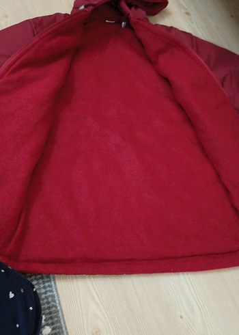 Bordo Kapüşonlu Fermuarlı Kışlık Kadın Mont - Görsel 3