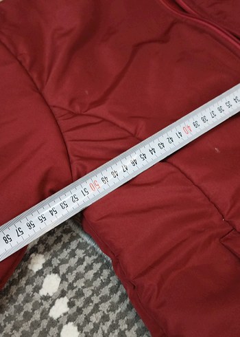 Bordo Kapüşonlu Fermuarlı Kışlık Kadın Mont - Görsel 6