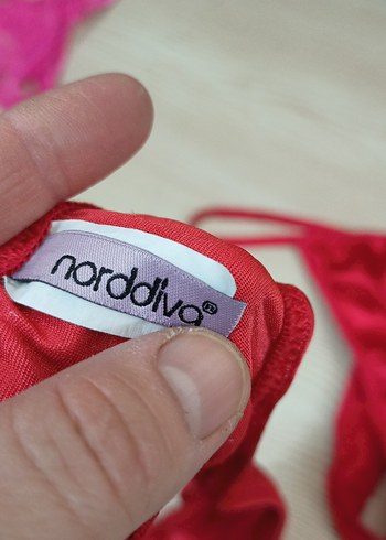 Renkli Desenli Kırmızı Bohem Sütyen - Görsel 3