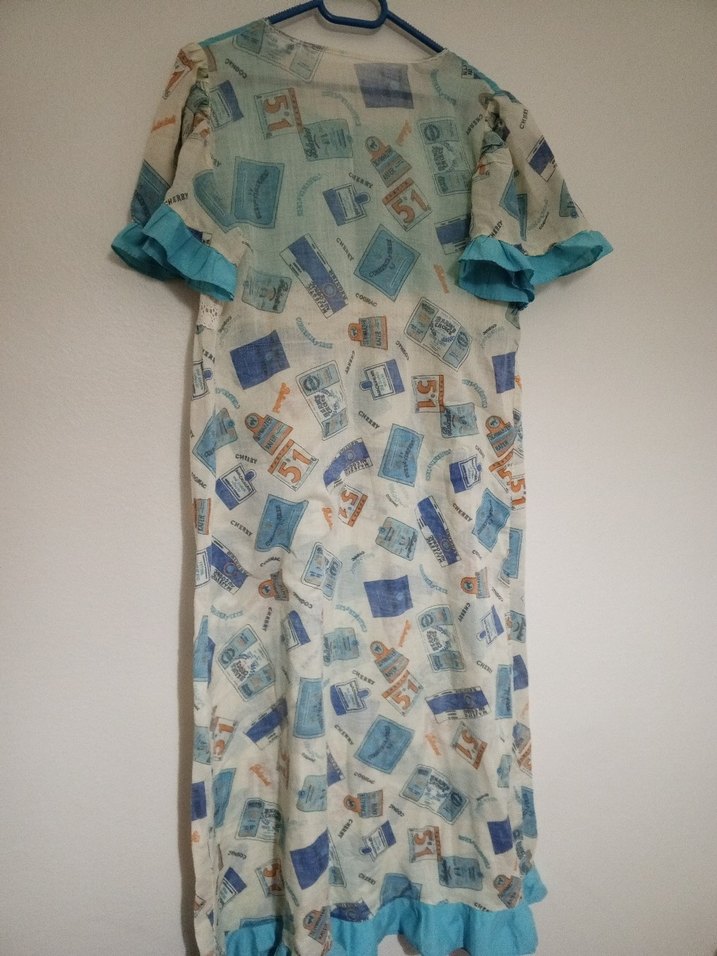 Mavi Desenli Hamile ve Emzirme Gecelik - Görsel 3